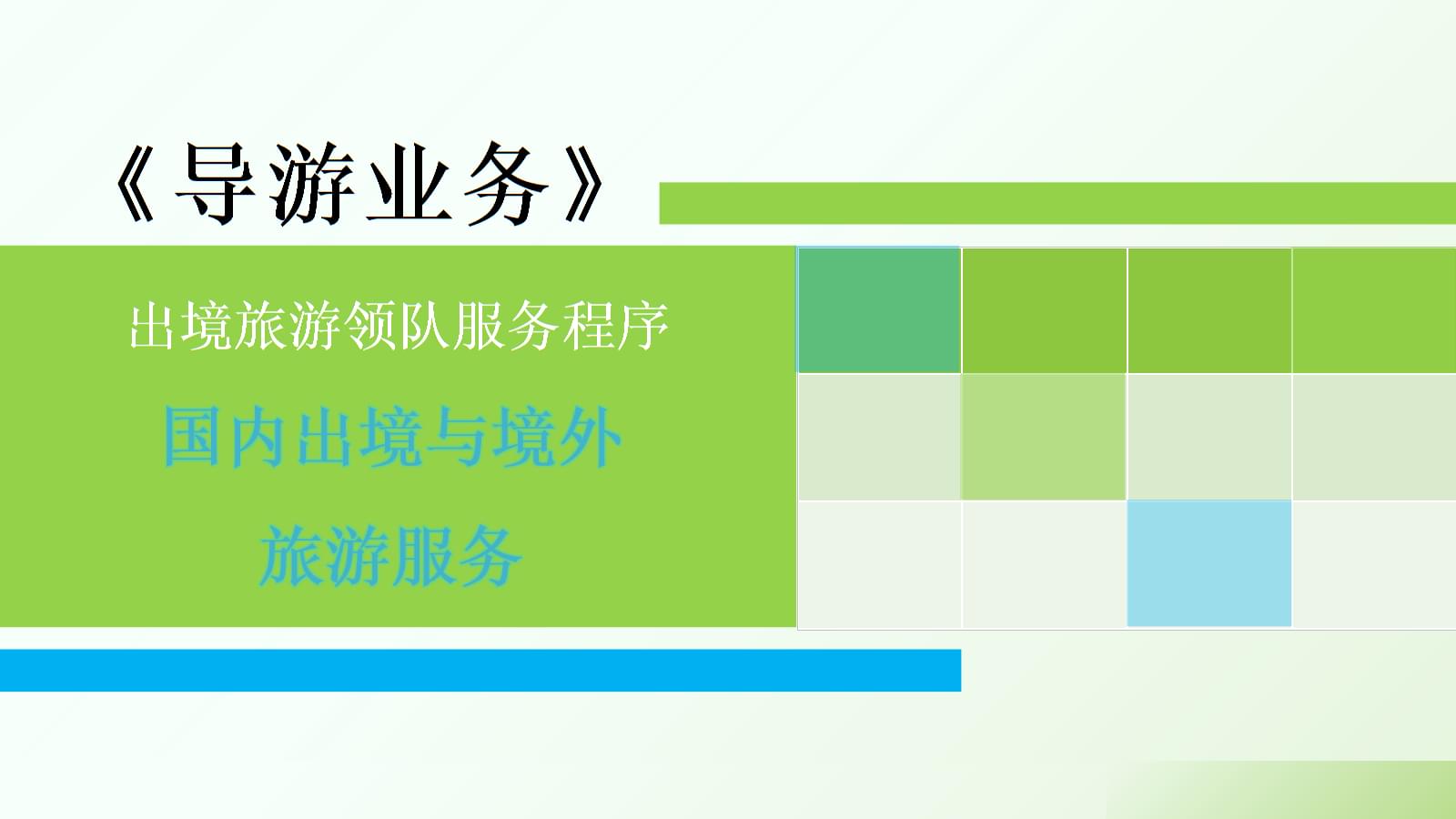 導游業(yè)務(wù)精講 國內(nèi)、出境與境外旅游服務(wù)